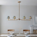 Santiago & Ripple 16cm 4lt Linear Pendant Blue Shade