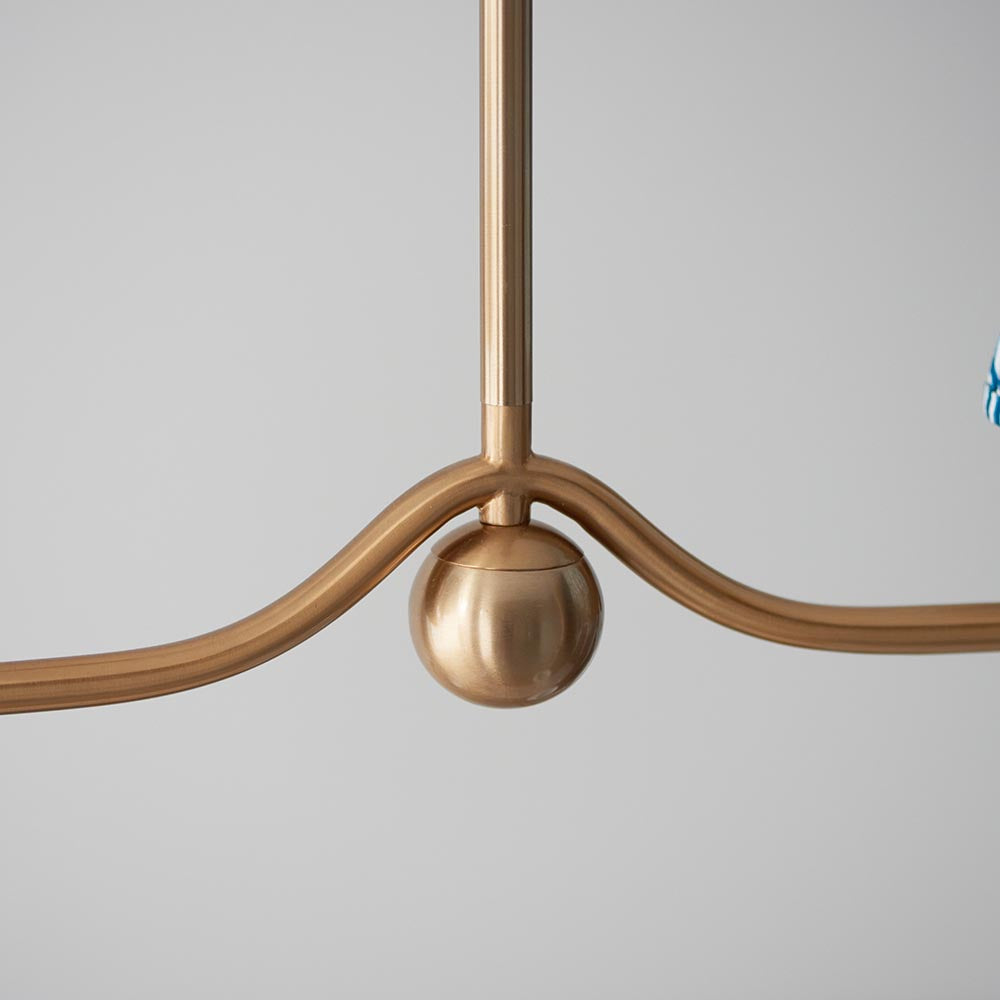 Santiago & Ripple 16cm 4lt Linear Pendant Blue Shade
