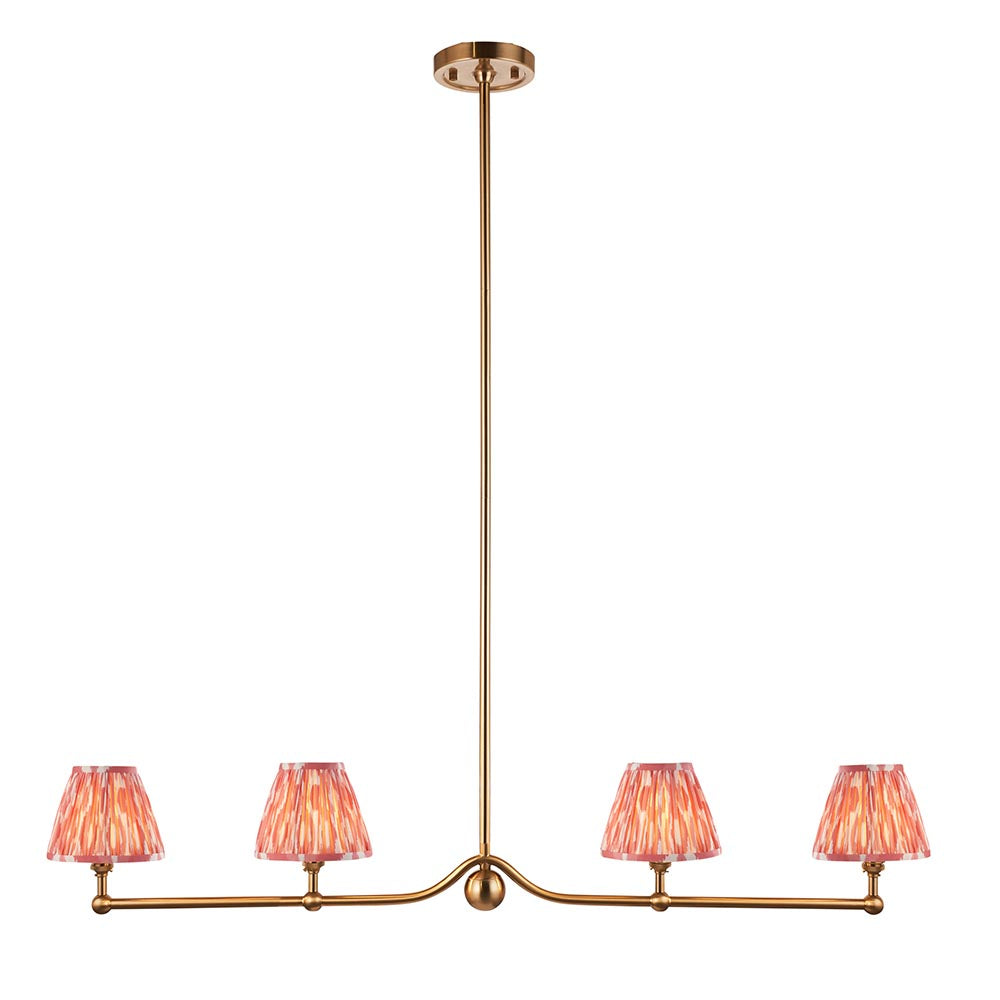 Santiago & Ikat 16cm 4lt Linear Pendant With Coral Shades