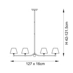 Santiago & Leaf 16cm 4lt Linear Pendant