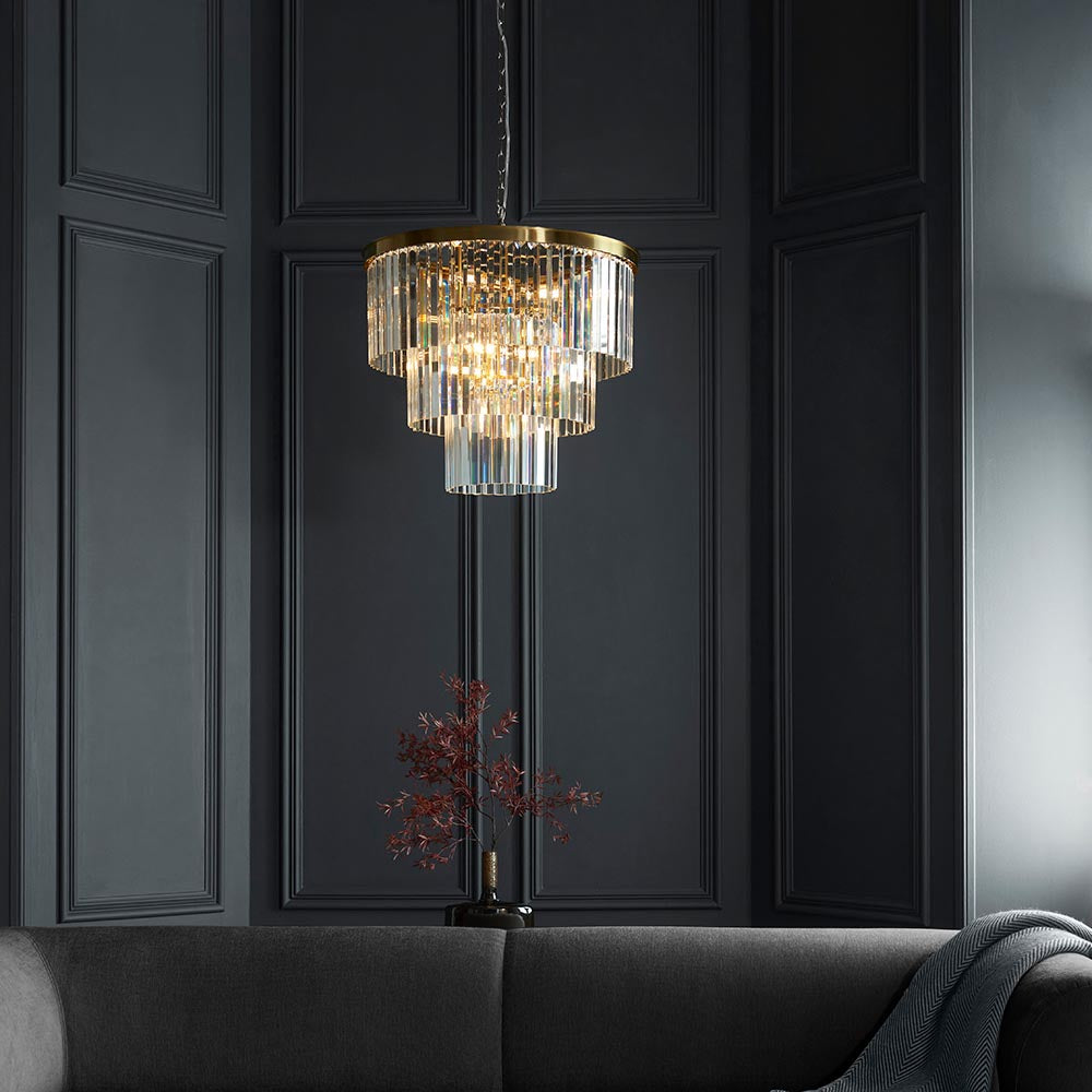 Conaston 7 Light Pendant Aged Brass