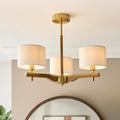 Heathcliff 3 Light Semi flush Oak & Warm Brass