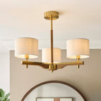 Heathcliff 3 Light Semi flush Oak & Warm Brass