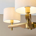 Heathcliff 3 Light Semi flush Oak & Warm Brass