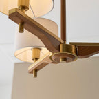 Heathcliff 3 Light Semi flush Oak & Warm Brass