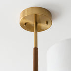 Heathcliff 3 Light Semi flush Oak & Warm Brass