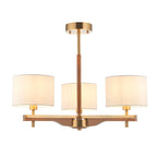 Heathcliff 3 Light Semi flush Oak & Warm Brass