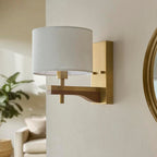 Heathcliff 1lt Oak & Aged Brass Wall Light