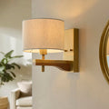 Heathcliff 1lt Oak & Aged Brass Wall Light
