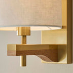 Heathcliff 1lt Oak & Aged Brass Wall Light