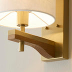 Heathcliff 1lt Oak & Aged Brass Wall Light