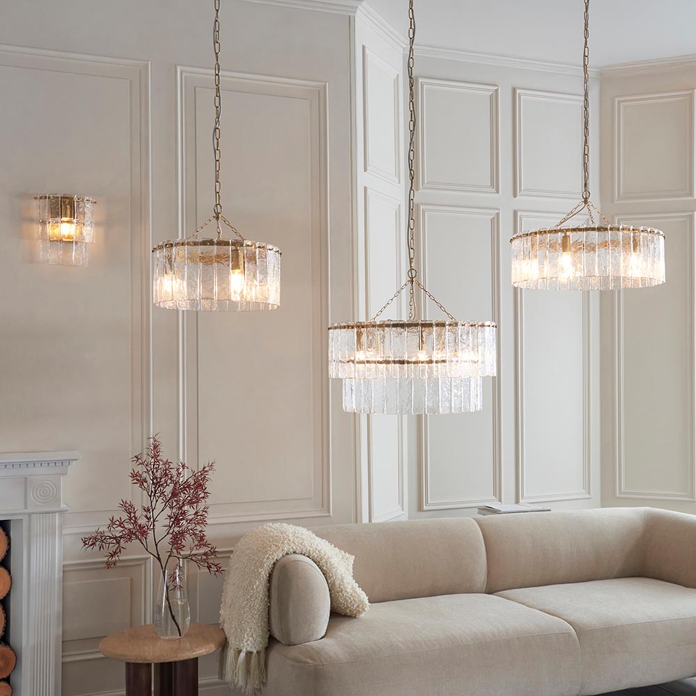 Karine 3 Light Pendant Aged Brass