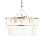 Karine 5 Light Tiered Pendant Aged Brass