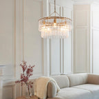 Karine 5 Light Tiered Pendant Aged Brass