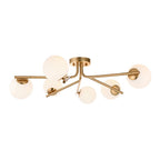 Aaron 6 Light Semi flush Aged Brass