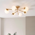 Aaron 6 Light Semi flush Aged Brass