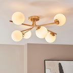 Aaron 6 Light Semi flush Aged Brass