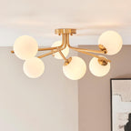 Aaron 6 Light Semi flush Aged Brass