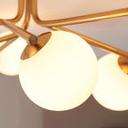 Aaron 6 Light Semi flush Aged Brass