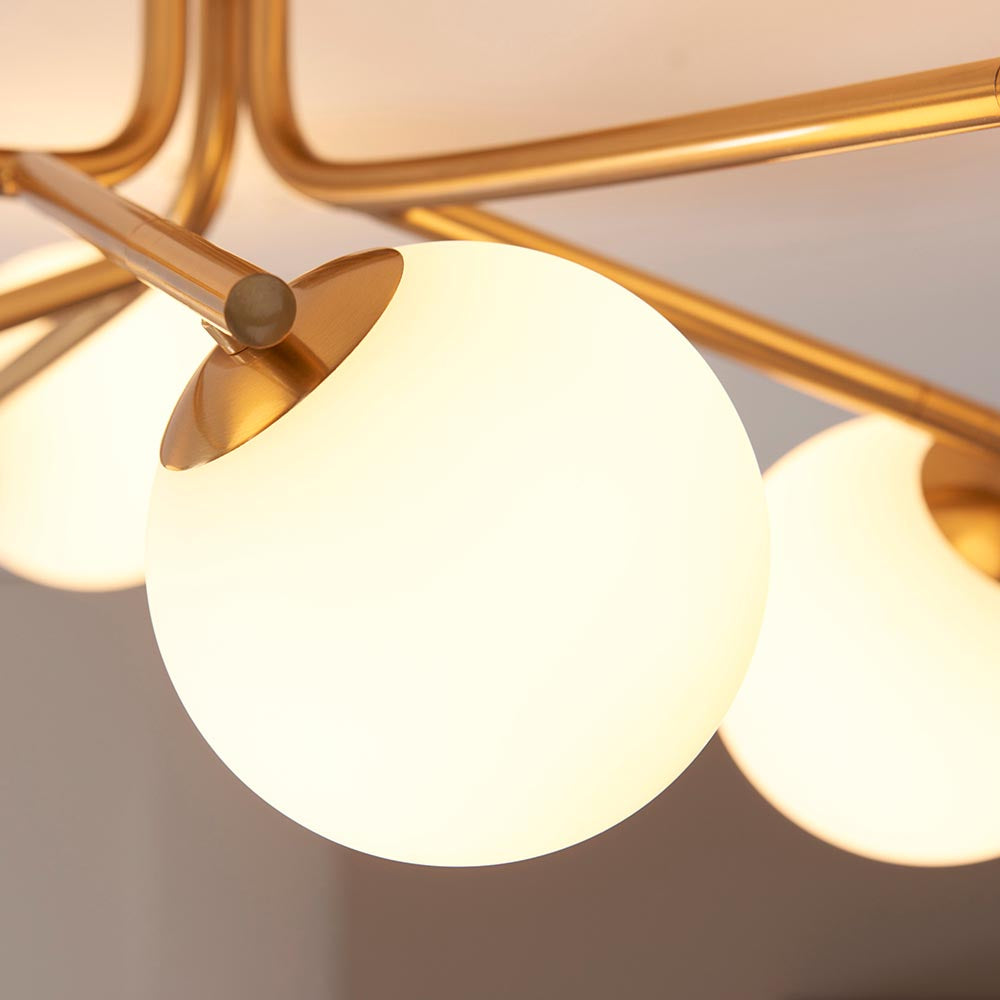 Aaron 6 Light Semi flush Aged Brass