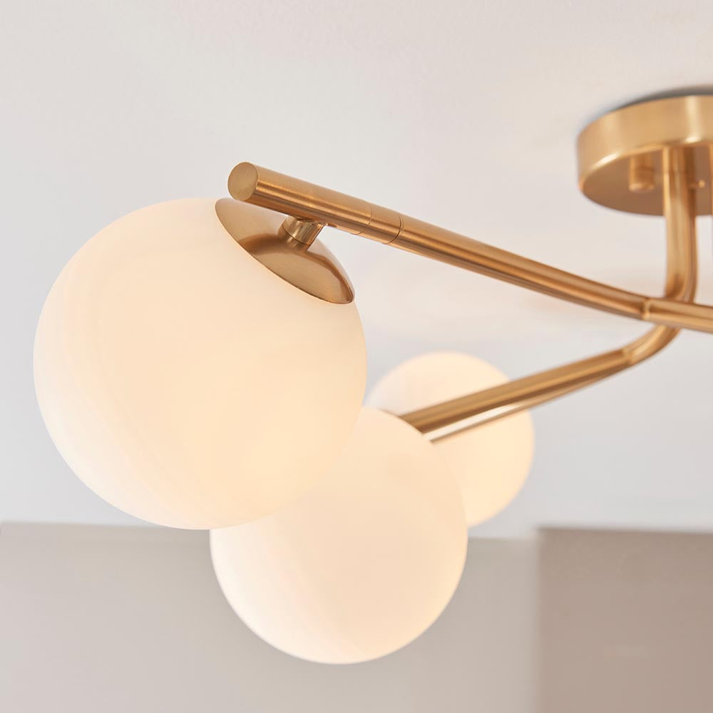 Aaron 6 Light Semi flush Aged Brass