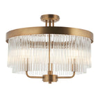 Clermont 3lt Semi flush Warm Antique Brass