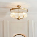 Clermont 3lt Semi flush Warm Antique Brass