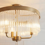 Clermont 3lt Semi flush Warm Antique Brass
