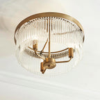 Clermont 3lt Semi flush Warm Antique Brass