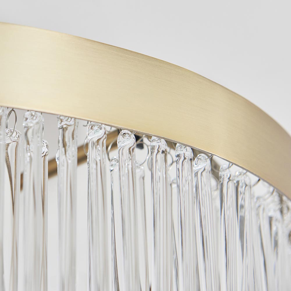 Clermont 3lt Semi flush Warm Antique Brass