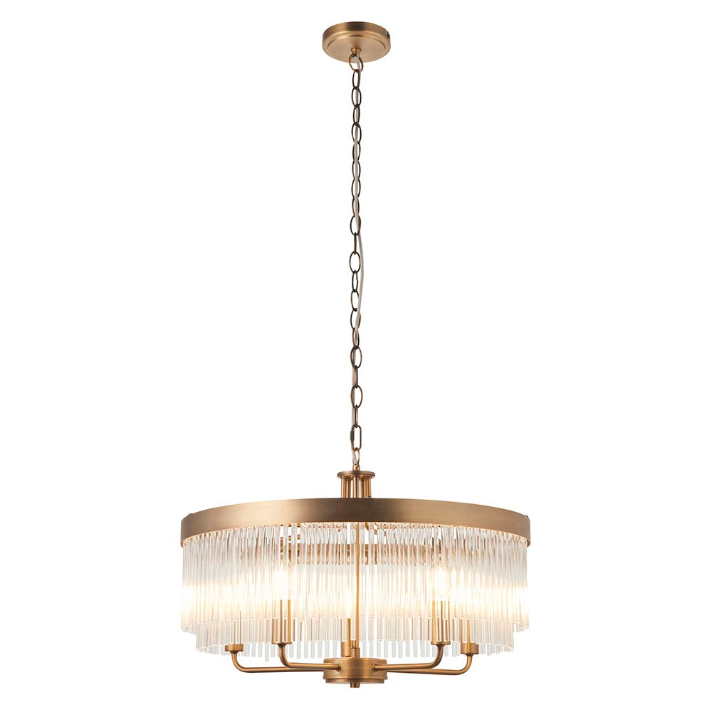 Clermont 5lt Pendant Warm Antique Brass