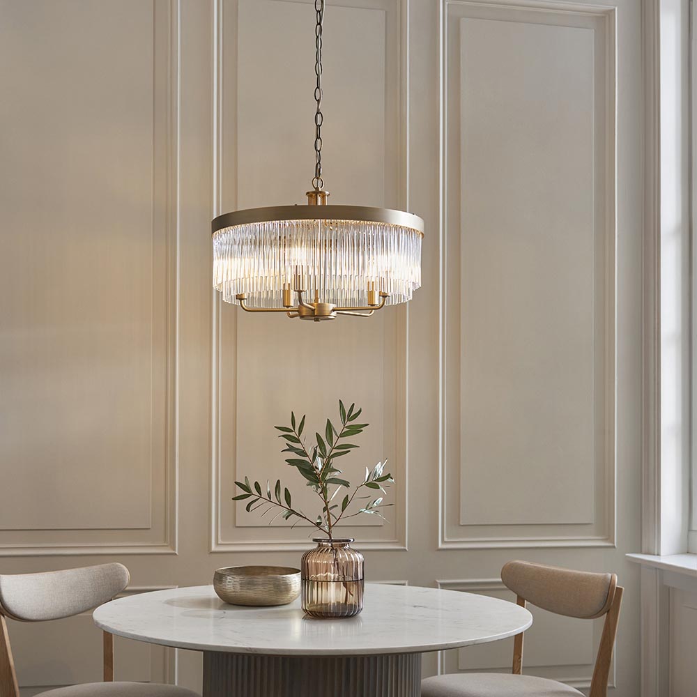 Clermont 5lt Pendant Warm Antique Brass