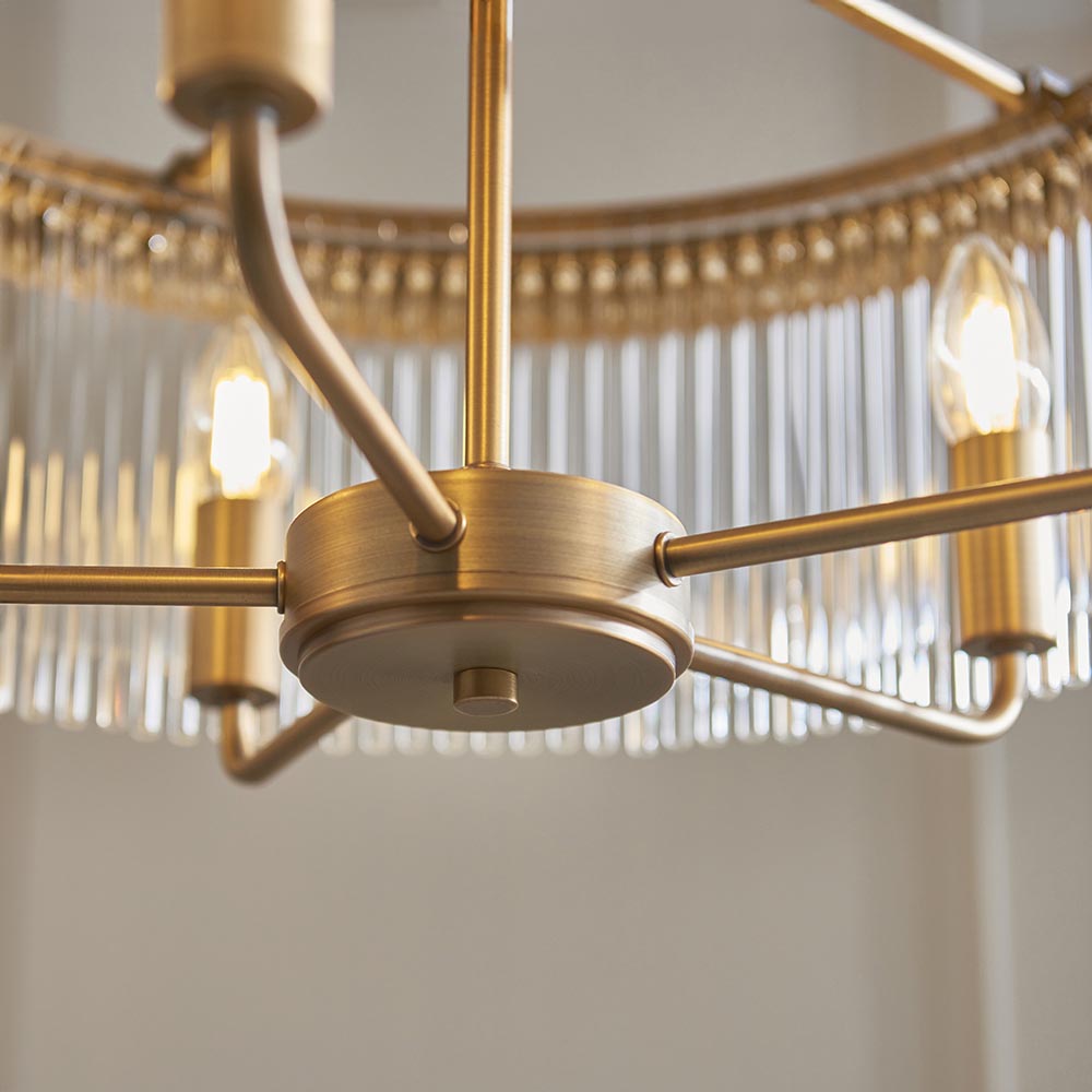 Clermont 5lt Pendant Warm Antique Brass