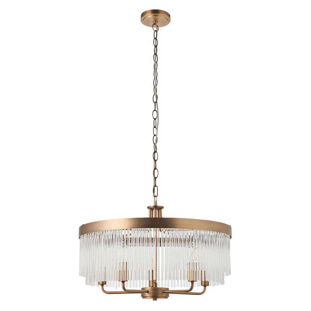 Clermont 5lt Pendant Warm Antique Brass