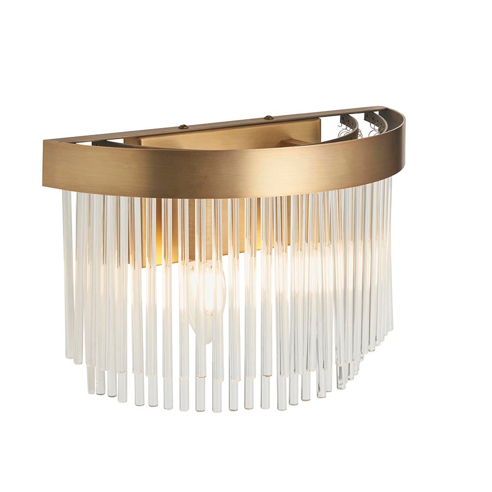 Clermont 2 Light Wall Light Warm Brass
