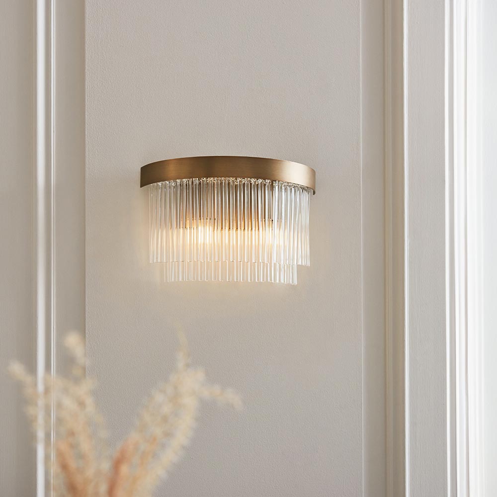 Clermont 2 Light Wall Light Warm Brass
