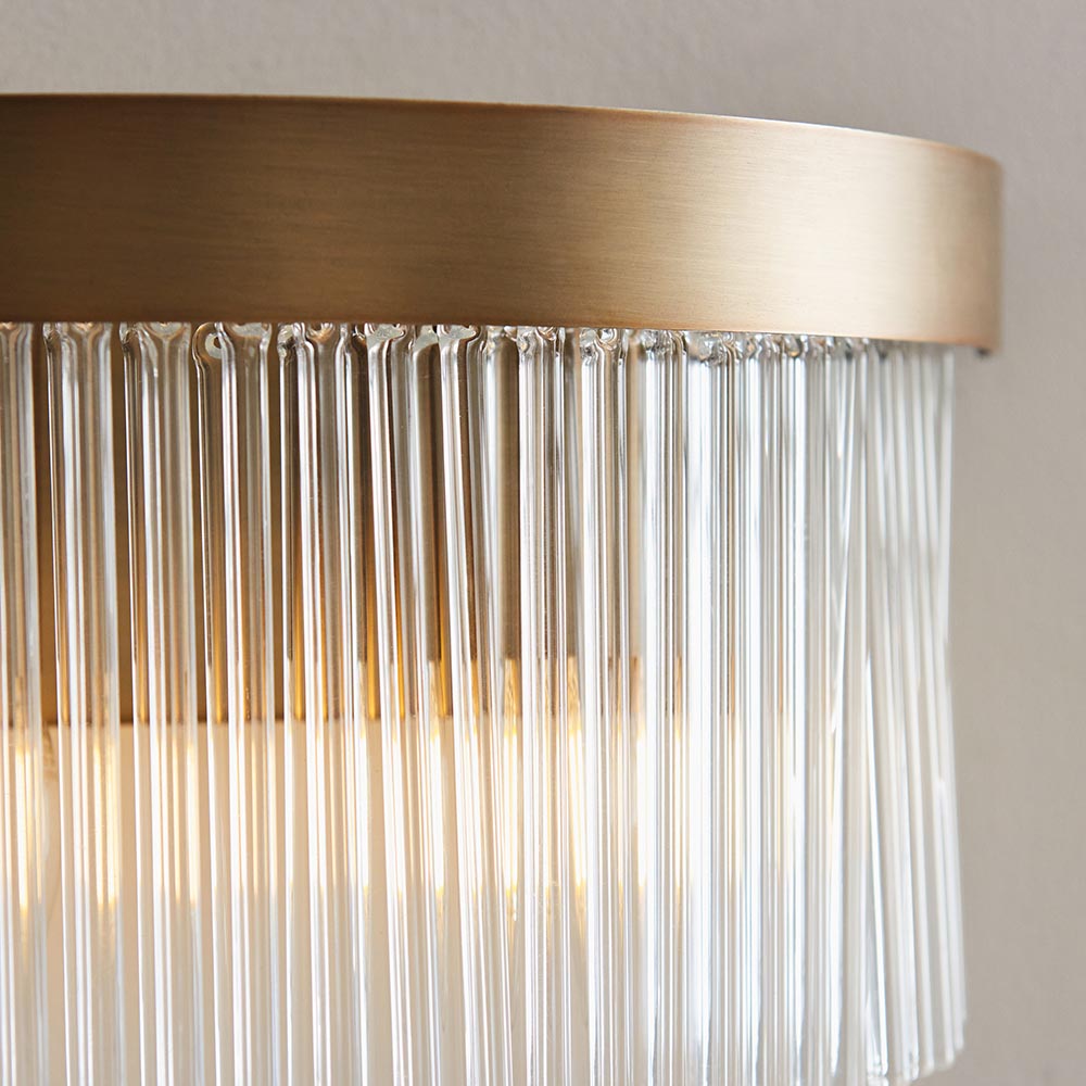 Clermont 2 Light Wall Light Warm Brass