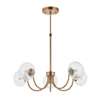 Hague 5 Light Pendant RIbbed Glass & Antique Brass