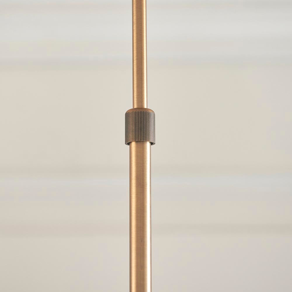 Hague 7 Light Pendant Ribbed Glass & Antique Brass