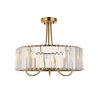 Visconti 3 Light Semi Flush Antique Brass & Glass