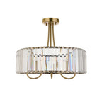 Visconti 3 Light Semi Flush Antique Brass & Glass