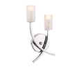 Havana Chrome 2-Light Wall Light with Acid Glass Shades