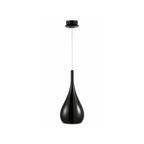 Single gloss black pendant light isolated on white background