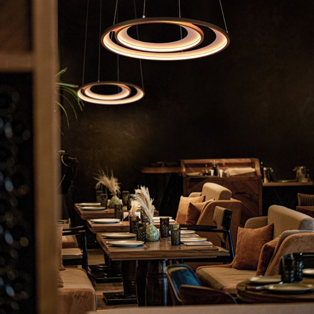 Franklite Halo LED Ring Pendant Light Gold 600mm