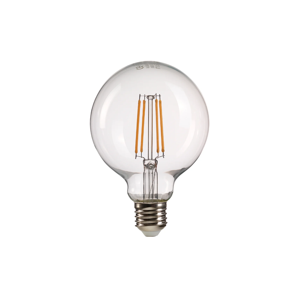 E27 6W Clear Straight G125 3000k Dimmable