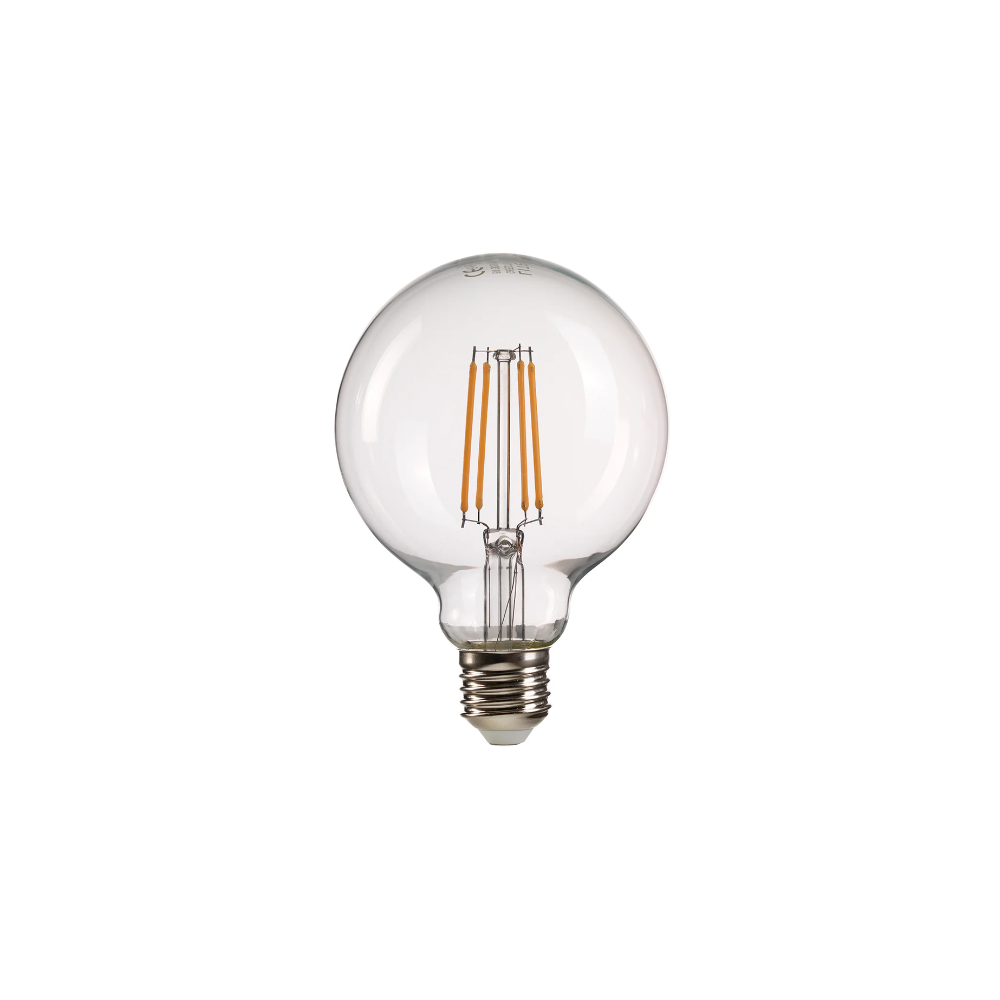 E27 6W Clear Straight G95 3000k Dimmable