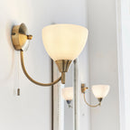 Alton 1-Light Wall Sconce: Antique Brass & Opal Glass
