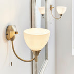 Alton 1-Light Wall Sconce: Antique Brass & Opal Glass