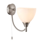 Alton 1-Light Wall Sconce: Satin Chrome & Opal Glass