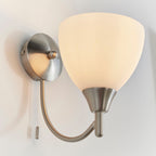 Alton 1-Light Wall Sconce: Satin Chrome & Opal Glass
